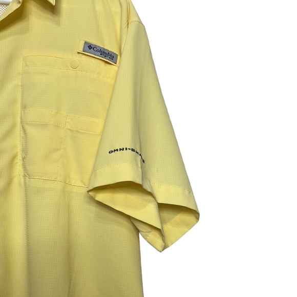 Columbia Shirt Men Yellow Poly UPF 30+ PFG Performance Fishing Gear Unisex Sz M - Picture 4 of 12